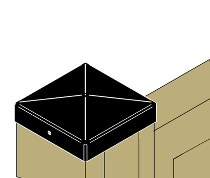 CHAPEAU POTEAU BOIS 71X71 PYRAMIDE