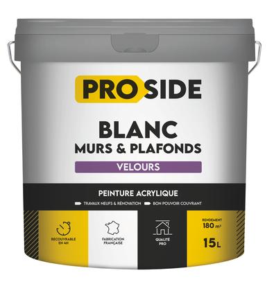 Seau peinture blanc mat PROSIDE 15 litres