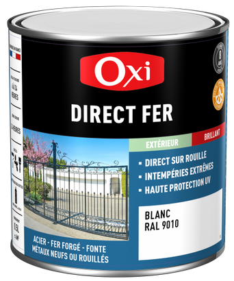 Peinture Direct Fer OXI - Bordeaux Ral 3011 - Pot de 0,5L