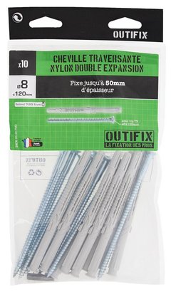 CHEVILLE LONGUE DEX D8X120 AVEC VIS TF PAR 10