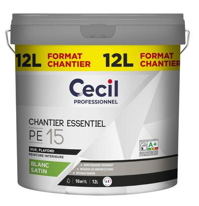 Peinture acrylique satin Cecil PE S15 blanc 12L