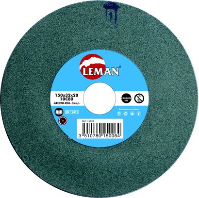 MEULE TOURET VITRIFIEE CARBURE VERTE 200X20X32 EBAUCHE GRAIN 80