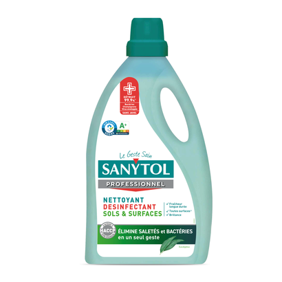 Bidon de nettoyant désinfectant sols et surfaces Sanytol eucalyptus 5 L