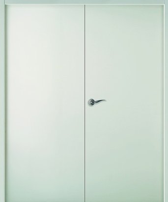 BLOC PORTE EI60 PREPEINTE 2040 X 1460 DROITE POUSSANT HUISSERIE 66 X 55 CHANT DROIT