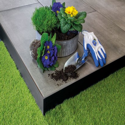 Profilé périphérique de terrasse pour pose de dalle sur plots - DURABAL BO - Longueur 300 cm - Ht 60 mm - Aluminium Anthracite - BOAC 6016/300