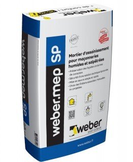 MORTIER D'ASSAINISSEMENT DE MACONNERIES ANCIENNES WEBER.MEP SP 30 KG