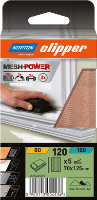 Garnitures pour cale à poncer 70x125 Meshpower G120 - Lot de 5