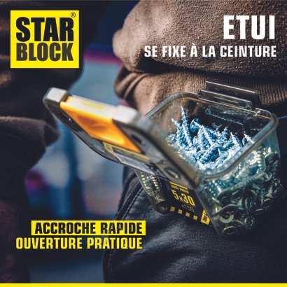 Vis STARBLOCK TX Tête fraisée Acier zingué blanc 3x16/20 Etui de 500
