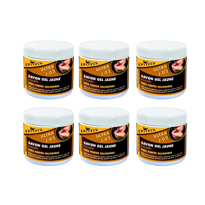 Box de 6 Savons gel microbilles jaune 600ML