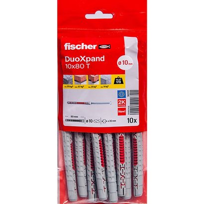 Cheville rallongée DuoXpand avec vis à tête fraisée 10X80 T / 10B