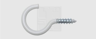 CROCHET ACIER FIL A LINGE PLAST BLANC  80 mm BLANC  P/2