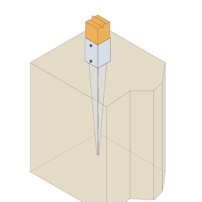 PIED DE POTEAU A ENFONCER PPJET 70 X 70 MM