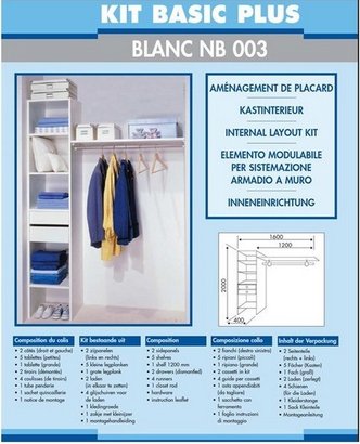 KIT AMÉNAGEMENT DE PLACARD AVEC 2 TIROIRS