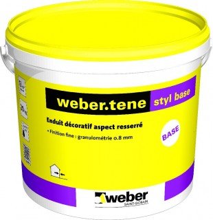 ENDUIT DECORATIF EN PATE WEBER.TENE STYL BASE 005 20KG