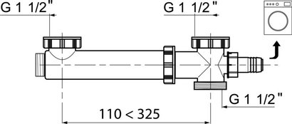 TUBULURE CUISINE 2 BACS AVEC PRISE MACHINE A LAVER PRO