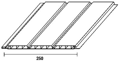 Lambris PVC SOUS FACE 250x6000mm - 3 frises - Blanc