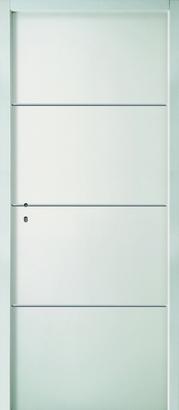 Bloc-porte ERICA à Recouvrement - Rainurée Groove Ame Alvéolaire - Huisserie PERF+ 86x54mm - Serrure PDDT - Poussant Droit - 204x83cm - AXE 50MM