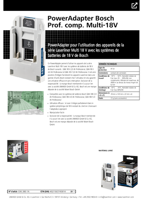 Adaptateur batterie Bosch Pro Multi-18V Laserliner