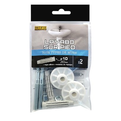 KIT FIXATION LAVABO CHEVILLES SACHET DE 2 FIXATIONS D.10 X 50MM