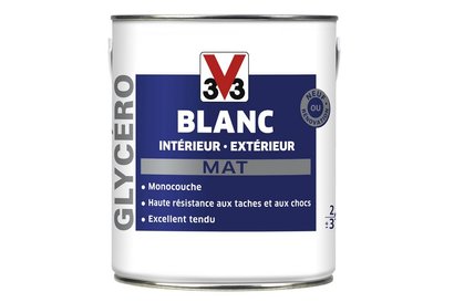 PEINTURE INTERIEURE MONOCOUCHE BLANC GLYCERO MAT 10 L