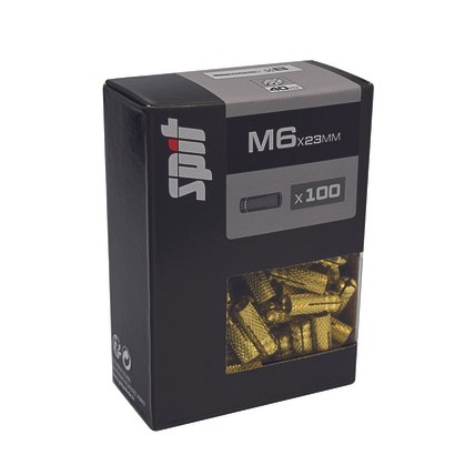 Cheville femelle en laiton   SPIT   M6x23MM - Boite de 100 pièces