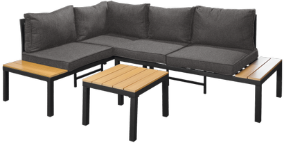 Salon de jardin 4 places avec table - Noir