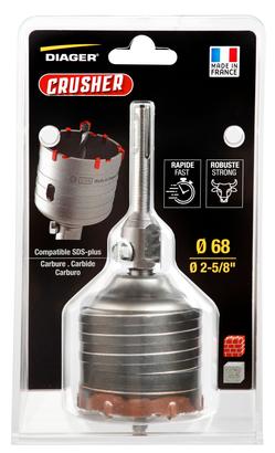 Crusher kit trépan carbure compatible SDS+ attachement M16  Ø 68 mm