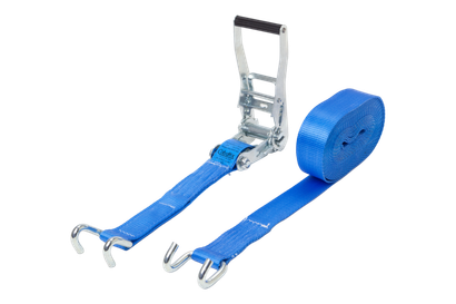 Sangle d'arrimage bleue SIMPLEX 9 m x 50 mm avec cliquet et crochets