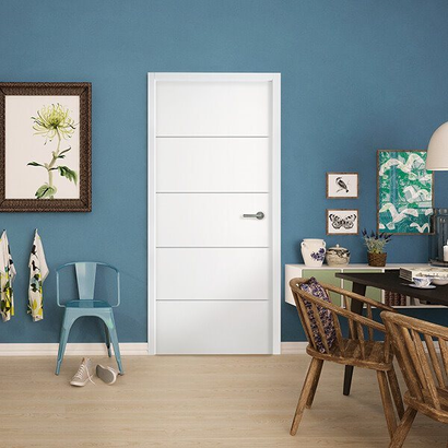 Bloc-porte thermique HORIZON à recouvrement - postformé isolant Climat B - Huisserie Perf+ 117x54MM - Serrure 3 points - poussant droit – 204 x 73CM