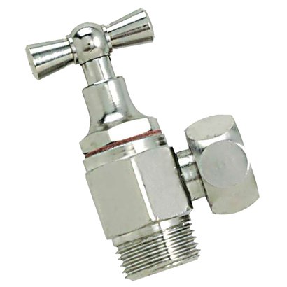Robinet chromé de chasse équerre presse étoupe MF12x17