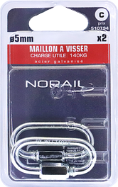 Maillon à visser Acier galvanisé Ø5mm L:49,5mm Blister de 2