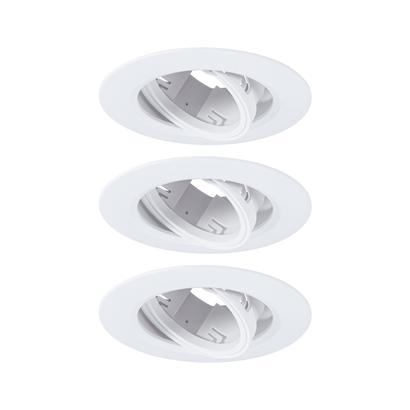 Spot encastré orientable 30° Ø90MM GU10 x3 max.10W blanc 230V - 3 unités