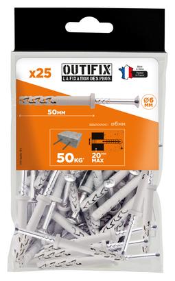Cheville  à frapper FPP    Ø6x50MM - Sachet de 25 pièces