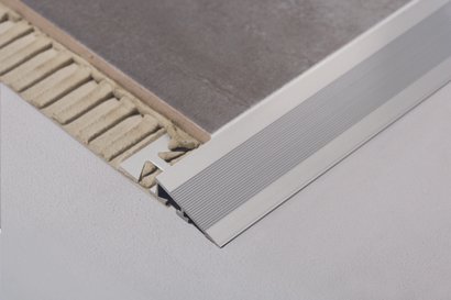 Profilé de  transition carrelage DURATRANS - Argent anodisé - Longueur 250 cm - Ht 12,5 mm  - DTAE 125/250