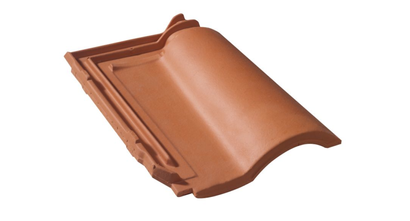 Tuile gallo-romane terre cuite rouge - long. 44 cm x larg. 28 cm