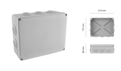 
Boîte de dérivation étanche  IP55 -215X175/P80-Gris