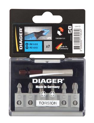 COFFRET EMBOUTS TORSION 7 PIECES PZ ET PH ET PORTE EMBOUT