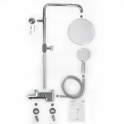 Colonne de douche thermostatique SWITCHEA - Chrome / Blanc 