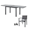 Table de jardin en aluminium/verre avec 4 fauteuils - Gamme Jardin