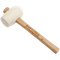 Petite masse en caoutchouc blanc avec manche en bois pour travaux de carrelage et soudure - 500G